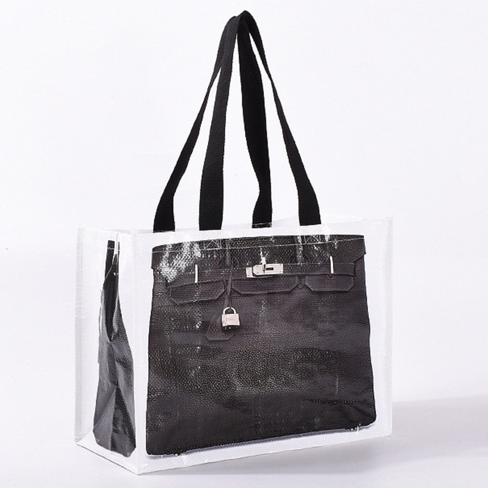 *B*i*r*k*i*n* “Print” Reusable Shopping Tote in Black - Picture 2 of 9
